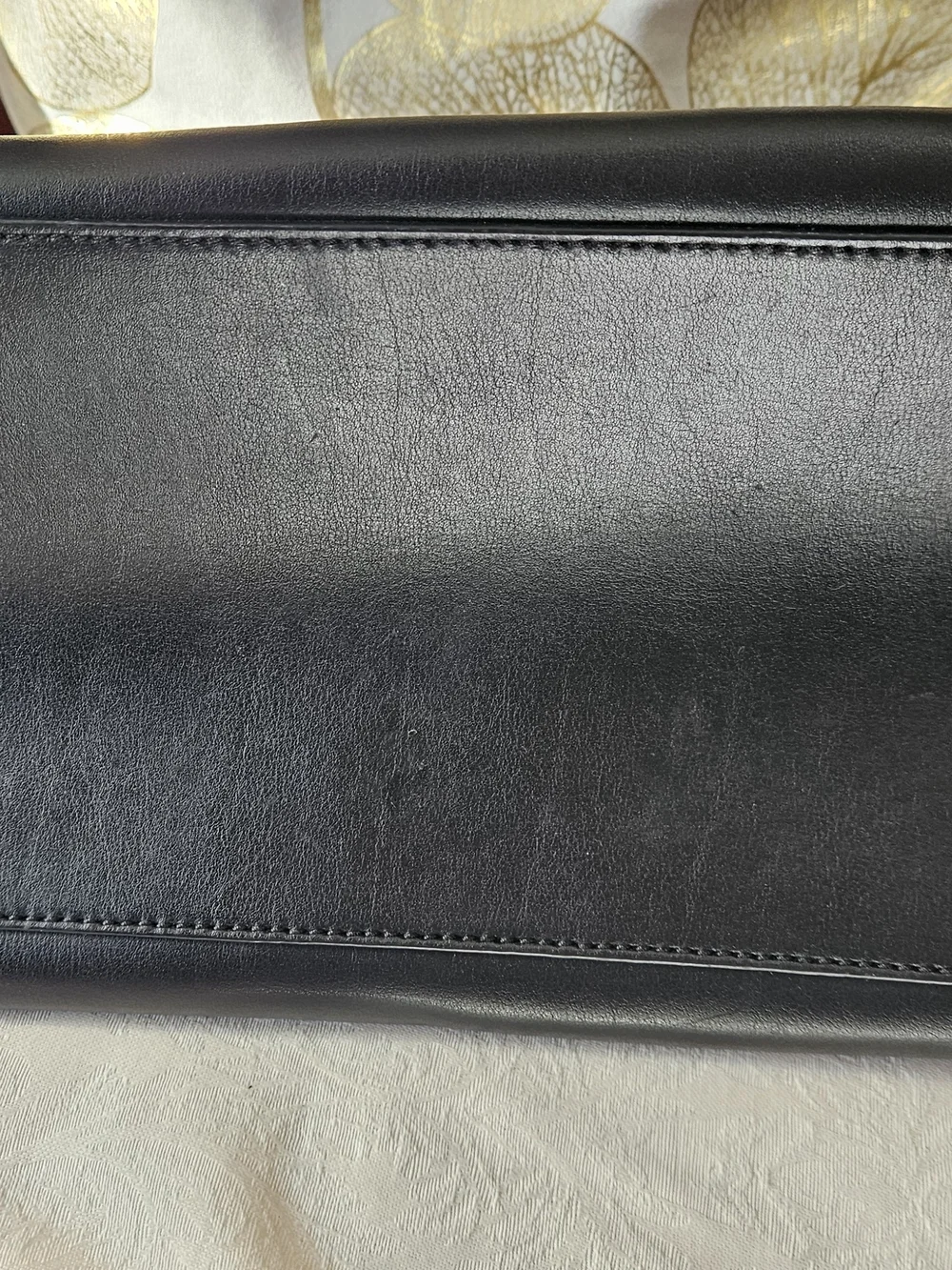 kate spade Black Leather Top-Handle Satchel with Gold Accent